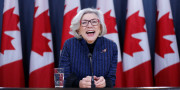 Canada's outgoing Supreme Court Chief Justice Beverley McLachlin reacts during a news conference in Ottawa, Ontario, Canada, December 15, 2017. REUTERS/Chris Wattie