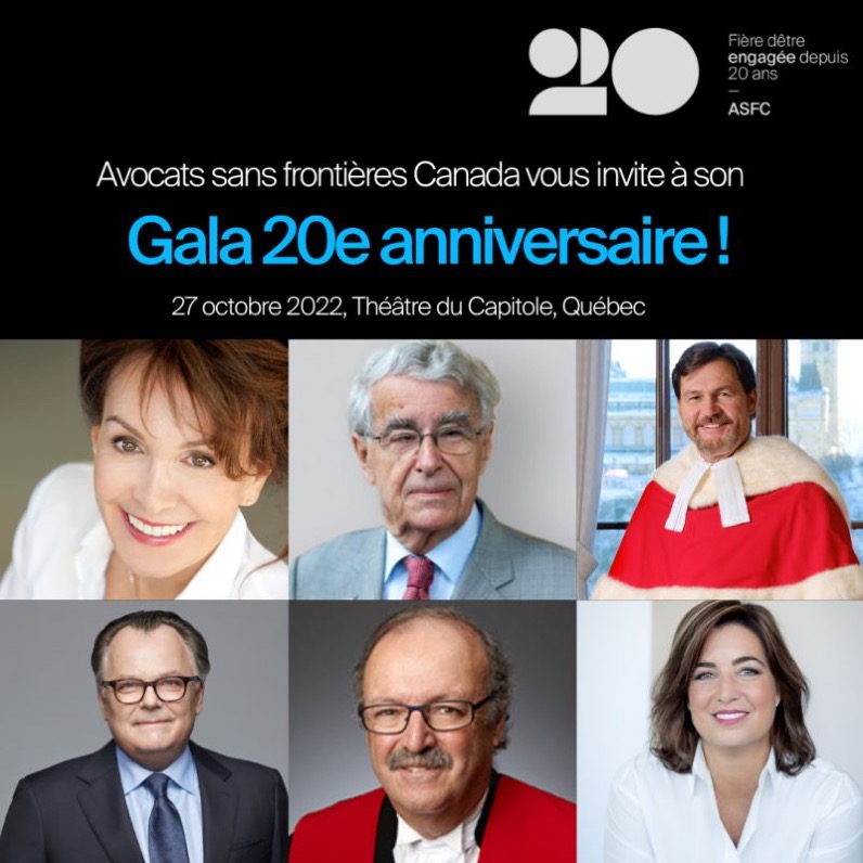 Gala 20e anniversaire d’ASFC, le jeudi 27 octobre 2022 au théâtre du Capitole de Québec