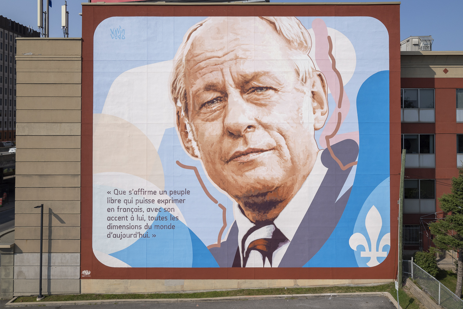 La grande murale en hommage à René Lévesque inaugurée à Montréal